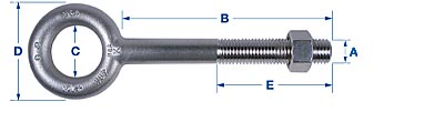 Nut Eyebolt 304 Stainless Plain Pattern