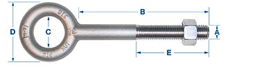 316 Stainless Steel Plain Pattern Nut Eyebolt