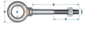 3016 Stainless Shoulder Pattern Nut Eyebolts