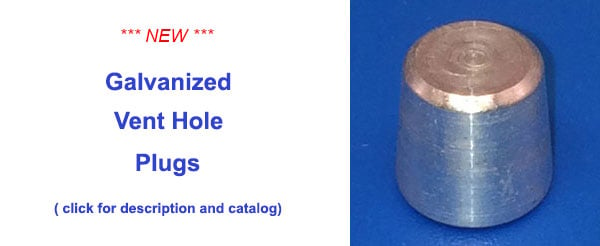 Steel Supply Co.'s Galvanizing Vent Hole Plugs are tapered plugs that can quickly and easily seal vent holes in steel rails or fabricated steel