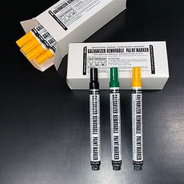 Steel Supply Co. offers Bleed Through Blue Valve Action Felt Tip Markers for oil based primers or water based primers.