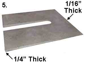 The Steel Supply Co.’s Multiple Slot Steel Shim in 18”x5” slots that are 1/1-16” wide.