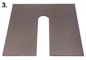The Steel Supply Co.’s Single Slot Shim with Rounded Corners provides more room for the shim header to pivot around the bolt.