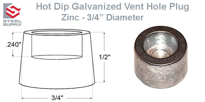 Galvanized Vent Plug - 3/4" Zinc